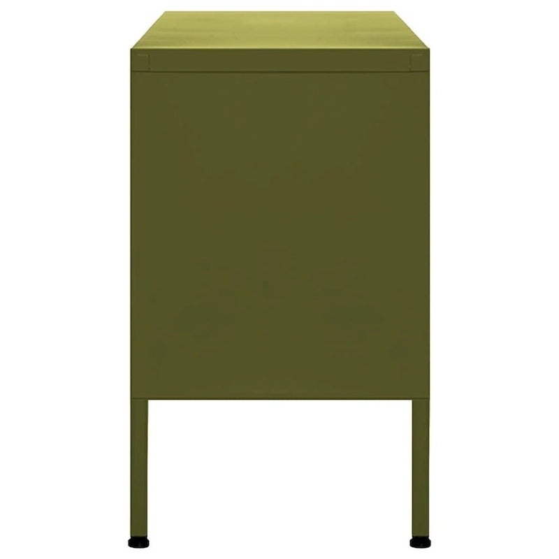 Meuble TV en acier à 2 portes — Bleu marine / Menthe / Orange