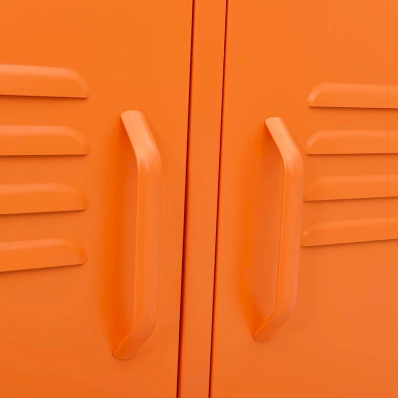 Meuble TV en acier à 2 portes — Bleu marine / Menthe / Orange