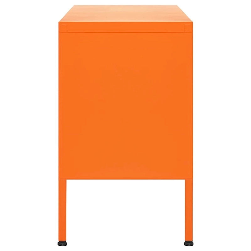 Meuble TV en acier à 2 portes — Bleu marine / Menthe / Orange