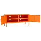 Meuble TV en acier à 2 portes — Bleu marine / Menthe / Orange