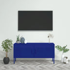 Meuble TV en acier à 2 portes — Bleu marine / Menthe / Orange