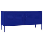 Meuble TV en acier à 2 portes — Bleu marine / Menthe / Orange