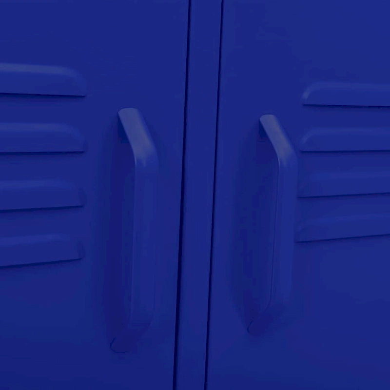 Meuble TV en acier à 2 portes — Bleu marine / Menthe / Orange