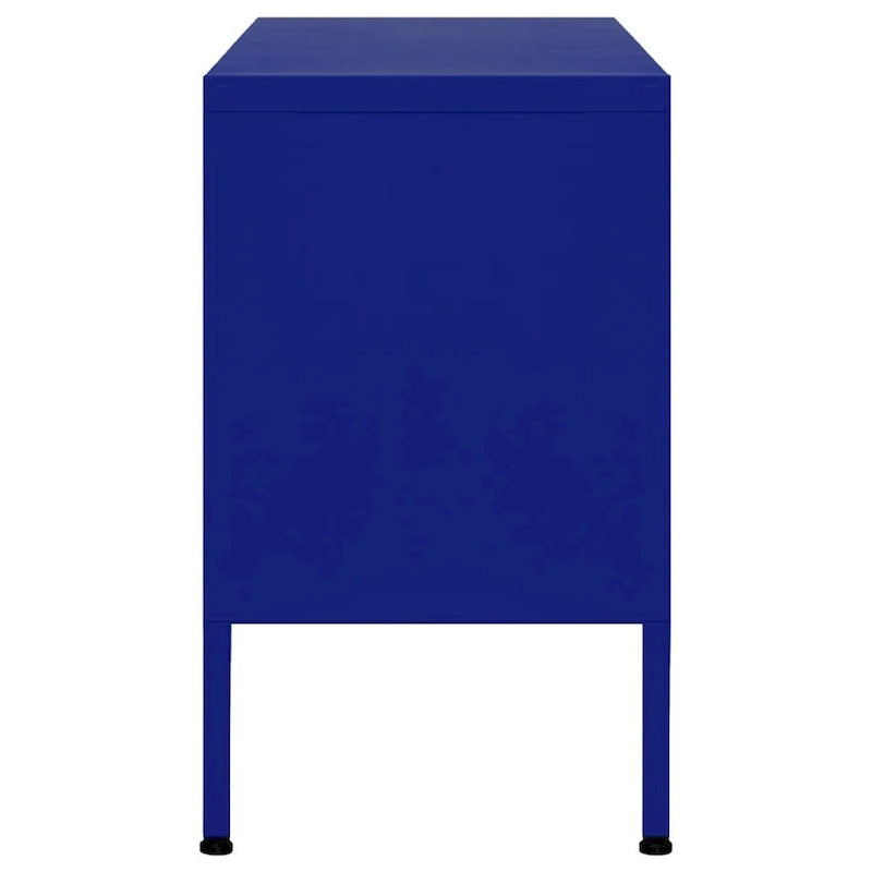 Meuble TV en acier à 2 portes — Bleu marine / Menthe / Orange