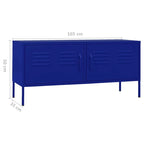Meuble TV en acier à 2 portes — Bleu marine / Menthe / Orange
