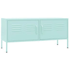 Meuble TV en acier à 2 portes — Bleu marine / Menthe / Orange