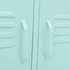 Meuble TV en acier à 2 portes — Bleu marine / Menthe / Orange