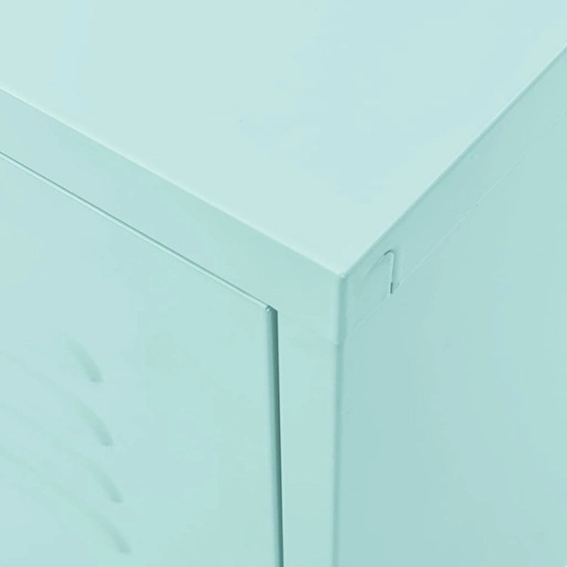 Meuble TV en acier à 2 portes — Bleu marine / Menthe / Orange