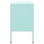 Meuble TV en acier à 2 portes — Bleu marine / Menthe / Orange