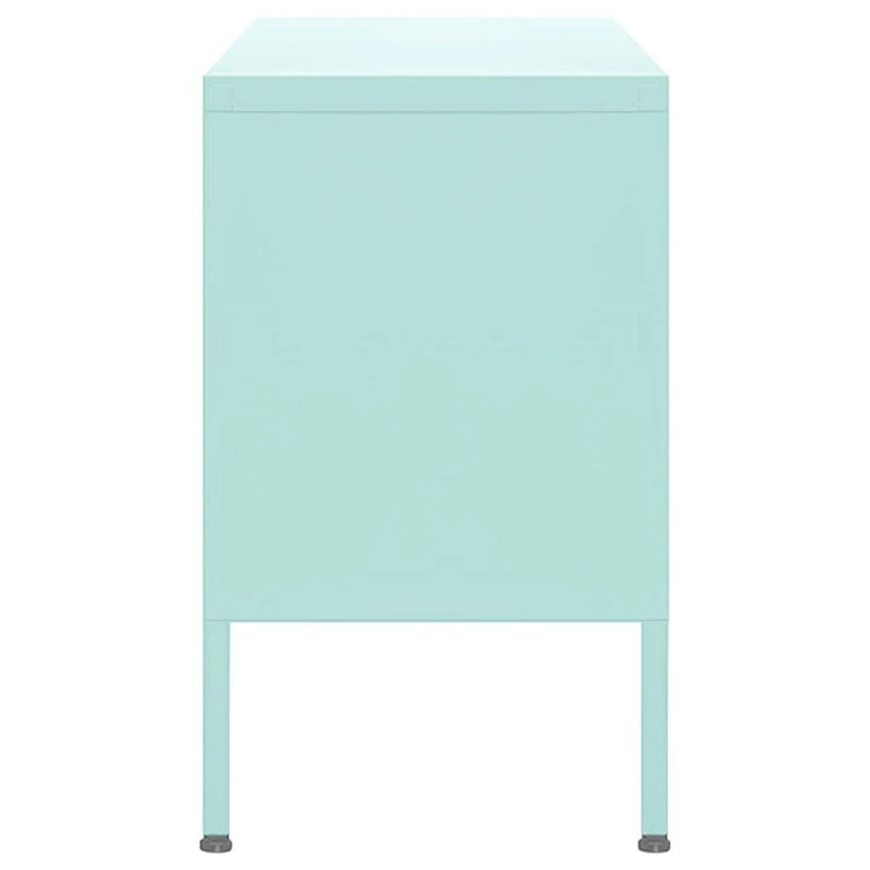 Meuble TV en acier à 2 portes — Bleu marine / Menthe / Orange