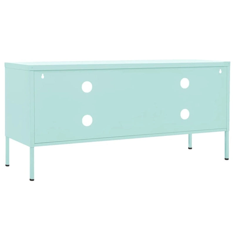 Meuble TV en acier à 2 portes — Bleu marine / Menthe / Orange
