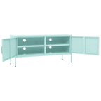Meuble TV en acier à 2 portes — Bleu marine / Menthe / Orange