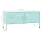 Meuble TV en acier à 2 portes — Bleu marine / Menthe / Orange