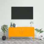 Meuble TV en acier à 2 portes — Bleu marine / Menthe / Orange