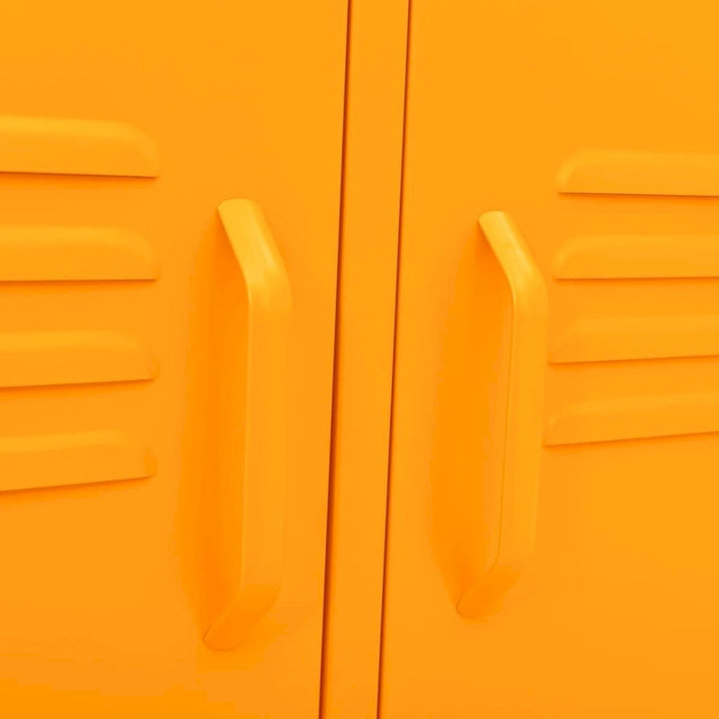Meuble TV en acier à 2 portes — Bleu marine / Menthe / Orange