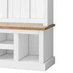 Meuble d'entrée 3-en-1 blanc avec banc, rangement à chaussures et porte-manteau