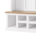 Meuble d'entrée 3-en-1 blanc avec banc, rangement à chaussures et porte-manteau