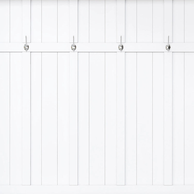 Meuble d'entrée 3-en-1 blanc avec banc, rangement à chaussures et porte-manteau
