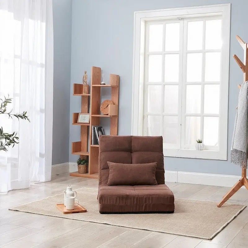 Canapé-lit pliable marron 3 volets — 1 place