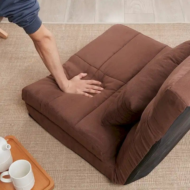 Canapé-lit pliable marron 3 volets — 1 place