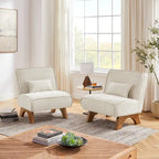 Fauteuil d'appoint sans accoudoirs, lot de 2 — Revêtement en polyester, plusieurs coloris disponibles