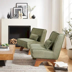 Fauteuil d'appoint sans accoudoirs, lot de 2 — Revêtement en polyester, plusieurs coloris disponibles