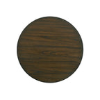 Table de salle à manger ronde en chêne foncé et blanc antique, 4 places