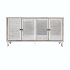 Buffet 4 portes persiennes en bois naturel – 1 place assise