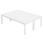 Table de conférence rectangulaire 8 à 12 places, blanche / chêne / marron / noire — pieds standards ou en X, lot de 2