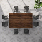 Table de conférence rectangulaire 8 à 12 places, blanche / chêne / marron / noire — pieds standards ou en X, lot de 2