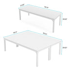 Table de conférence rectangulaire 8 à 12 places, blanche / chêne / marron / noire — pieds standards ou en X, lot de 2