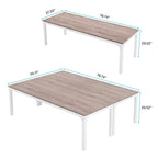 Table de conférence rectangulaire 8 à 12 places, blanche / chêne / marron / noire — pieds standards ou en X, lot de 2
