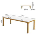 Table de conférence rectangulaire 8 à 12 places, blanche / chêne / marron / noire — pieds standards ou en X, lot de 2