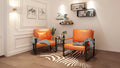 Fauteuil d'appoint en cuir synthétique PU orange, moderne, une place, pour 1 personne