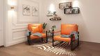 Fauteuil d'appoint en cuir synthétique PU orange, moderne, une place, pour 1 personne