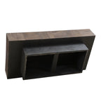 Table basse en bois massif marron foncé et noir – Rectangulaire 150 cm