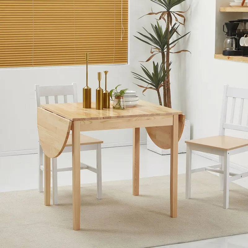 Table à manger avec abattants, 2 personnes, pin massif