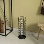 Porte-parapluies en métal noir avec égouttoir — Intérieur/extérieur, 1 compartiment