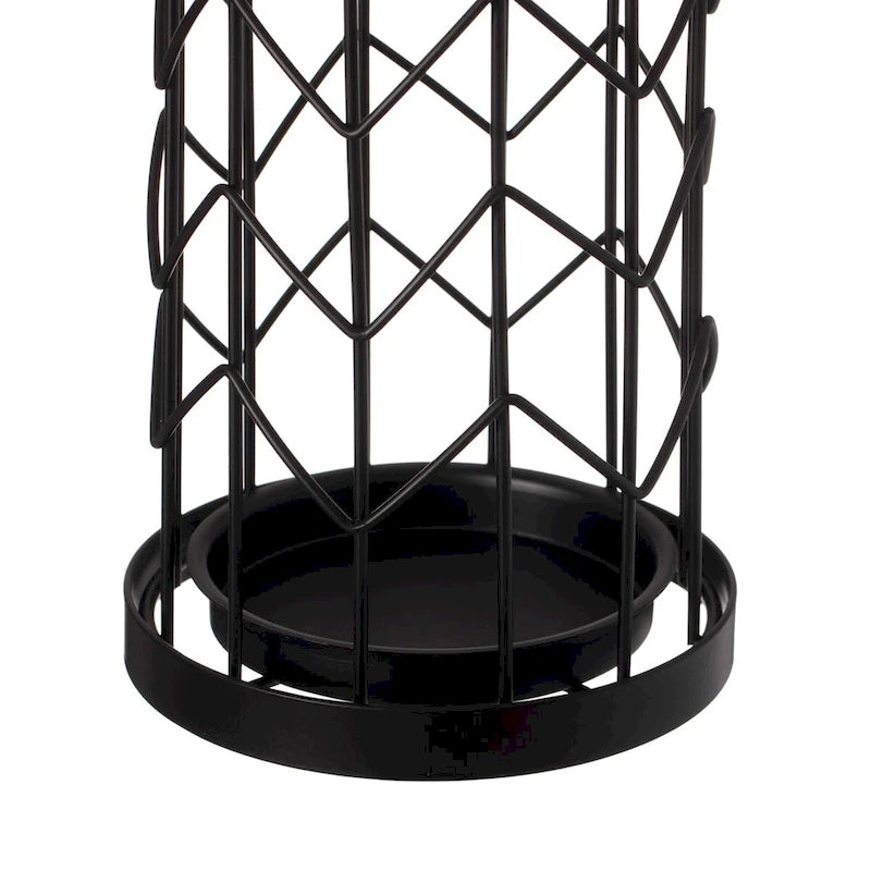 Porte-parapluies en métal noir avec égouttoir — Intérieur/extérieur, 1 compartiment