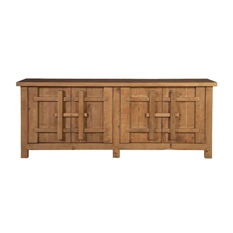 Bahut 4 portes marron – Bois d'orme recyclé, 4 places assises