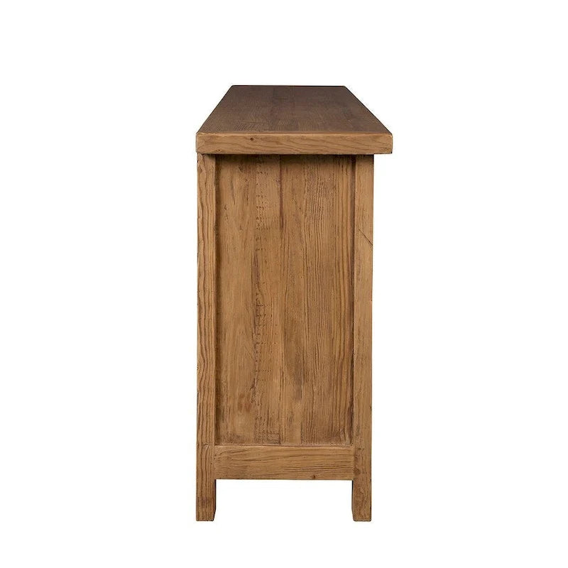 Bahut 4 portes marron – Bois d'orme recyclé, 4 places assises