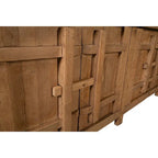 Bahut 4 portes marron – Bois d'orme recyclé, 4 places assises