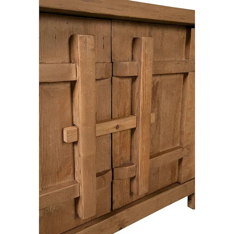 Bahut 4 portes marron – Bois d'orme recyclé, 4 places assises