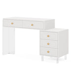 Bureau blanc à 5 tiroirs avec pieds en acrylique, simple